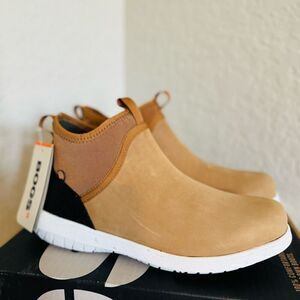 Bogs Juniper Freedom Chelsea Leather Sneaker, Size 9.5, Toffee/Brown,‎ NWT